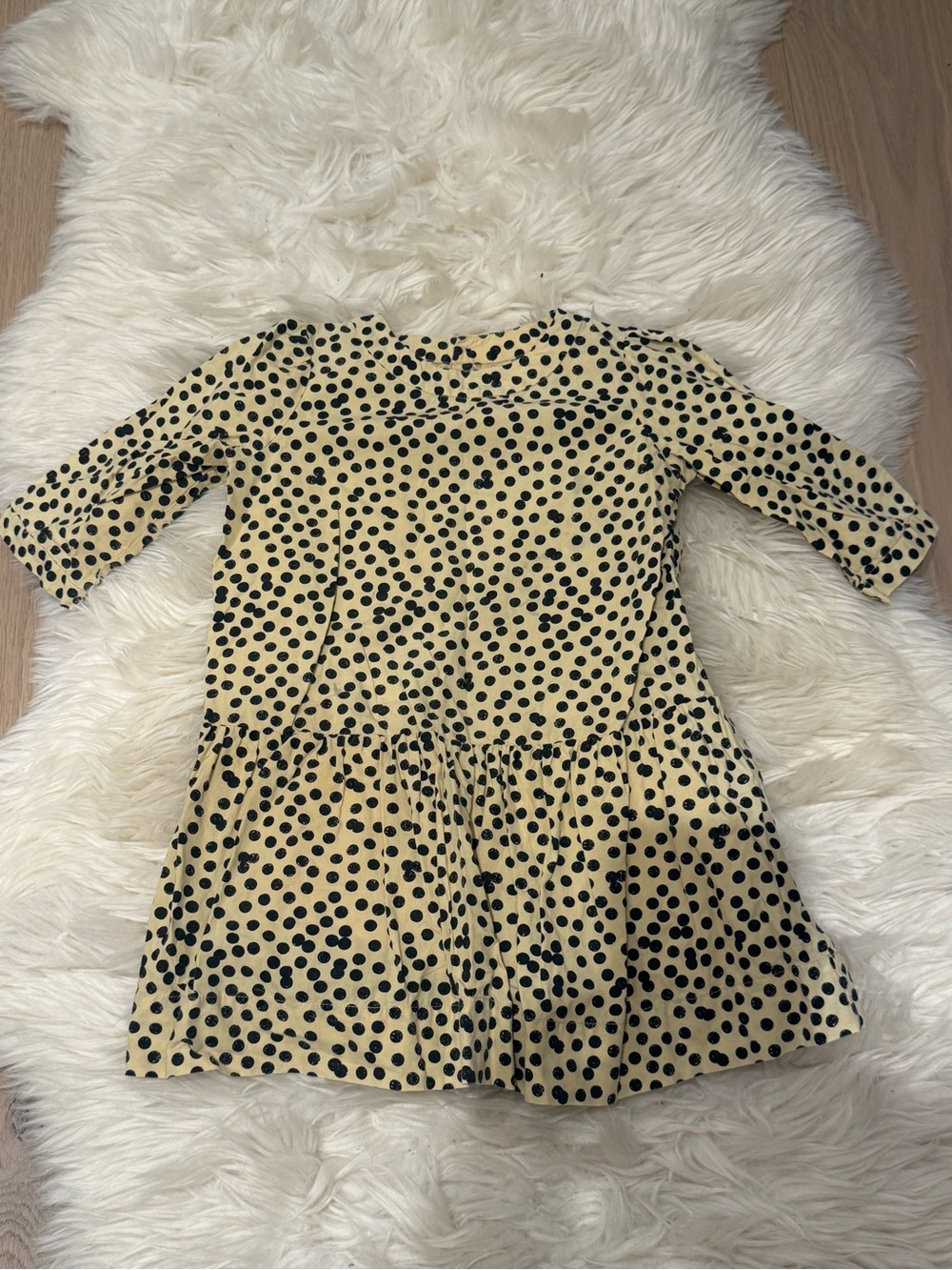 Bonpoint Yellow and Black Polka Dot Casual Dress sz 4